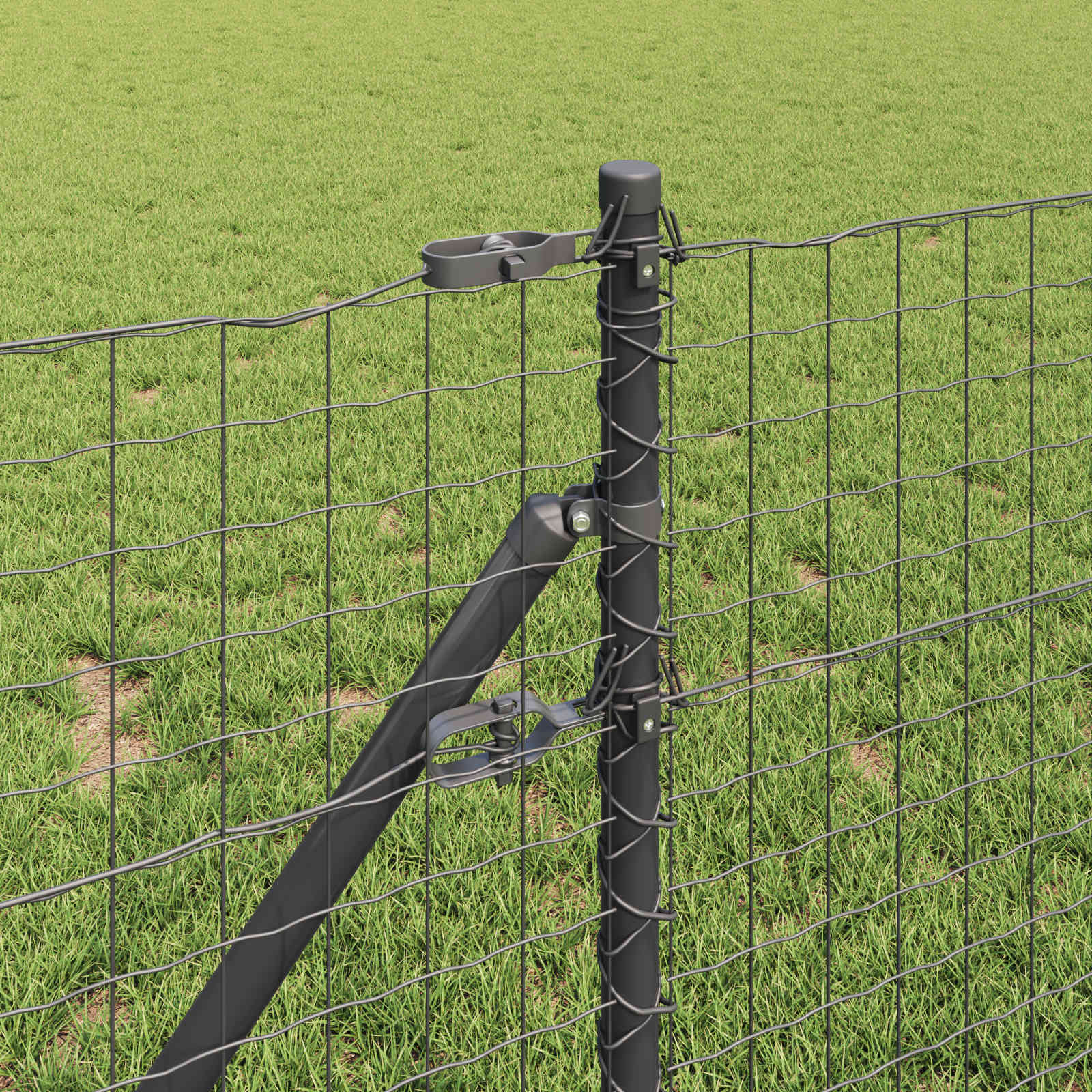 Poste de Valla 12 pcs Gris 100 cm