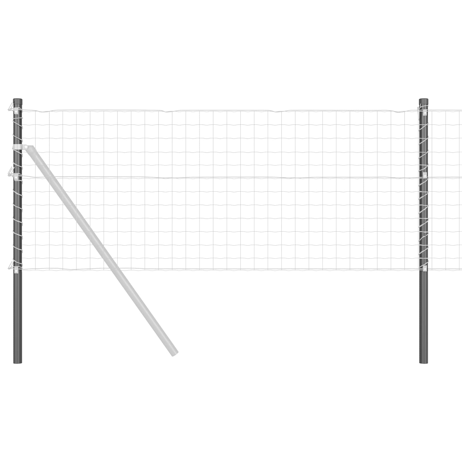 Poste de Valla 12 pcs Gris 100 cm