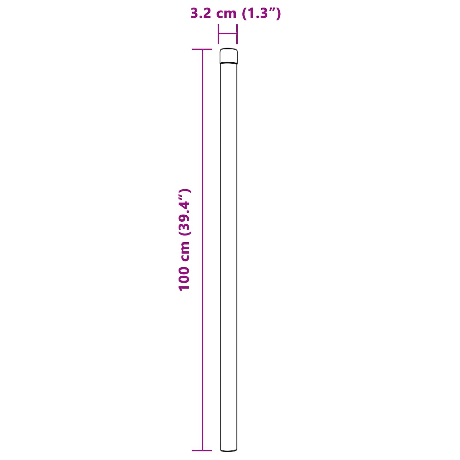 Poste de Valla 12 pcs Gris 100 cm
