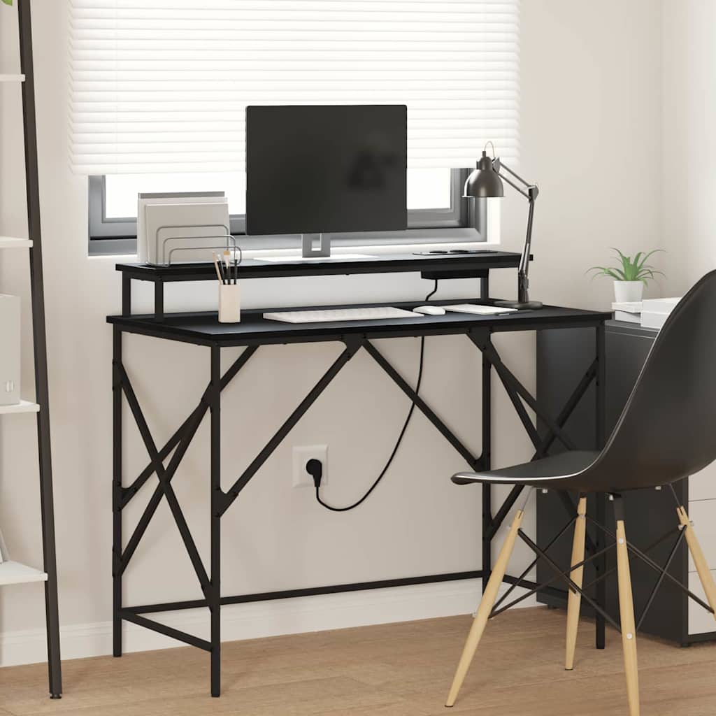 Desk with shelf Smoked oak 100 x 50 x 86.5 cm