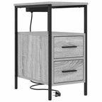 Armario de Noche con cajón 2 pcs Gris Sonoma 30 x 48 x 61 cm