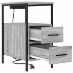 Armario de Noche con cajón 2 pcs Gris Sonoma 30 x 48 x 61 cm