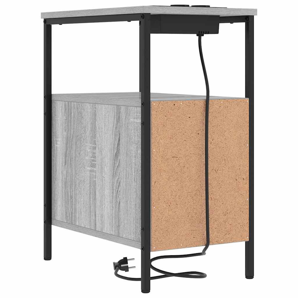 Armario de Noche con cajón 2 pcs Gris Sonoma 30 x 48 x 61 cm