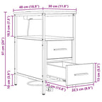 Armario de Noche con cajón 2 pcs Gris Sonoma 30 x 48 x 61 cm