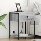 Armario de Noche con cajón 2 pcs Gris Sonoma 42 x 41 x 56 cm