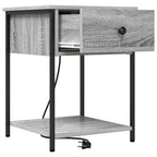 Armario de Noche con cajón 2 pcs Gris Sonoma 42 x 41 x 56 cm