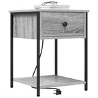 Armario de Noche con cajón 2 pcs Gris Sonoma 42 x 41 x 56 cm