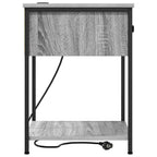 Armario de Noche con cajón 2 pcs Gris Sonoma 42 x 41 x 56 cm