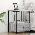 Armario de Noche con cajón 2 pcs Gris Sonoma 42 x 41 x 56 cm
