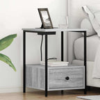 Armario de Noche con cajón 2 pcs Gris Sonoma 42 x 41 x 56 cm