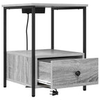 Armario de Noche con cajón 2 pcs Gris Sonoma 42 x 41 x 56 cm