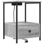 Armario de Noche con cajón 2 pcs Gris Sonoma 42 x 41 x 56 cm