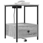 Armario de Noche con cajón 2 pcs Gris Sonoma 42 x 41 x 56 cm