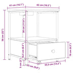 Armario de Noche con cajón 2 pcs Gris Sonoma 42 x 41 x 56 cm