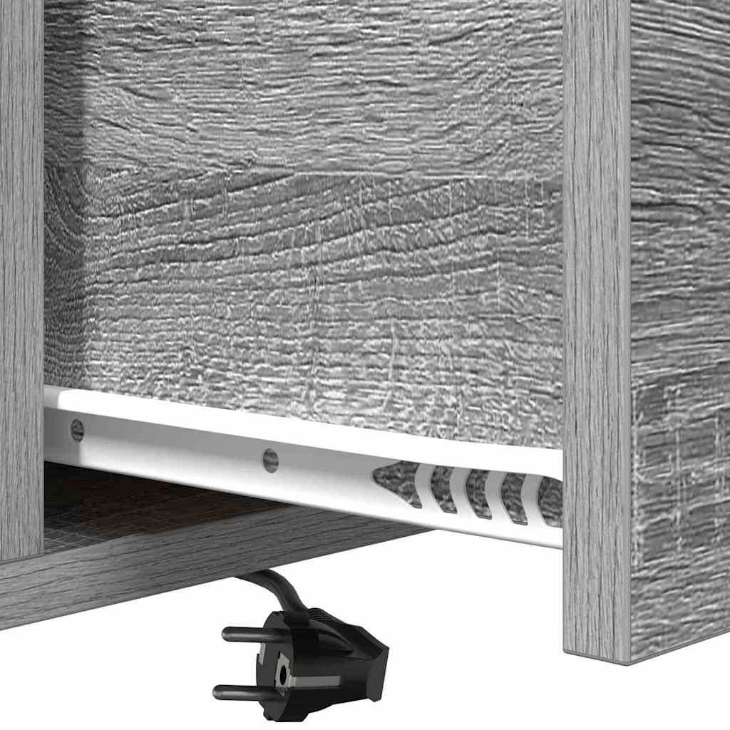 Armario de Noche con cajón 2 pcs Gris Sonoma 40 x 31 x 60 cm