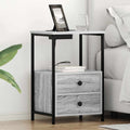 Armario de Noche con cajón 2 pcs Gris Sonoma 40 x 31 x 60 cm