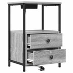 Armario de Noche con cajón 2 pcs Gris Sonoma 40 x 31 x 60 cm