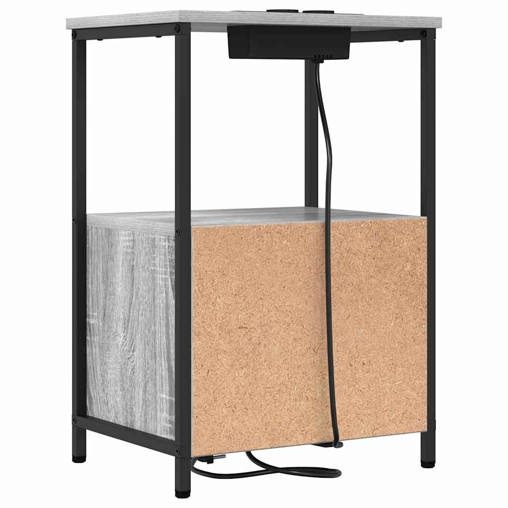Armario de Noche con cajón 2 pcs Gris Sonoma 40 x 31 x 60 cm