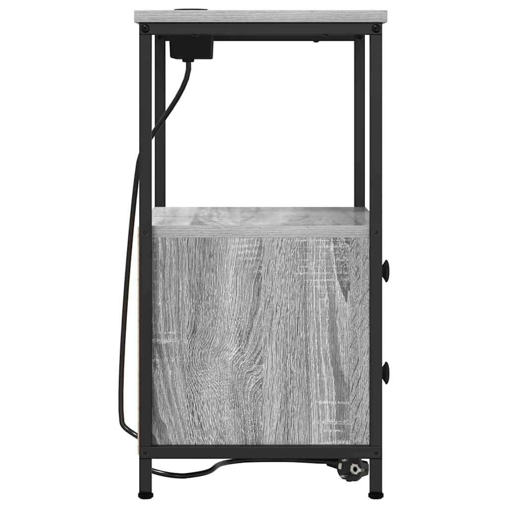 Armario de Noche con cajón 2 pcs Gris Sonoma 40 x 31 x 60 cm