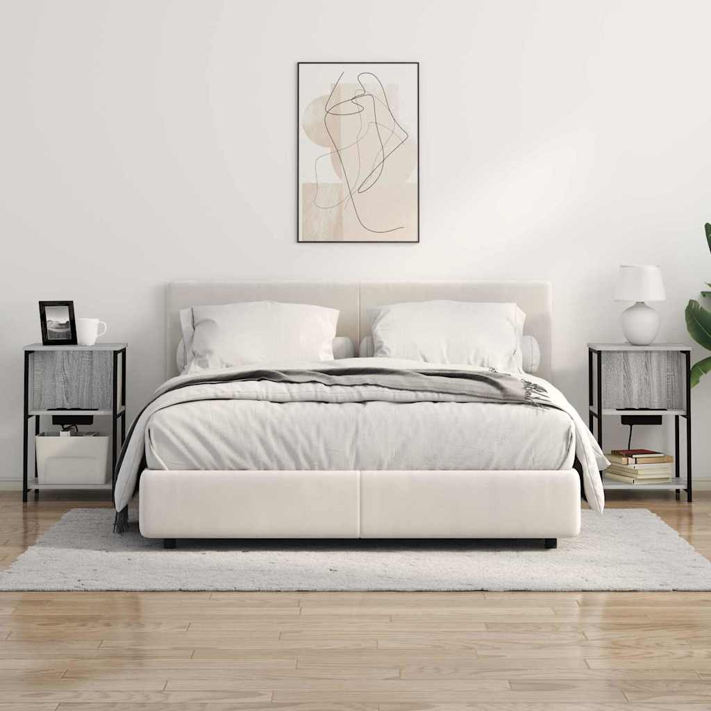 Armario de Noche 2 pcs Gris Sonoma 38 x 31 x 61 cm
