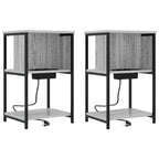 Armario de Noche 2 pcs Gris Sonoma 38 x 31 x 61 cm
