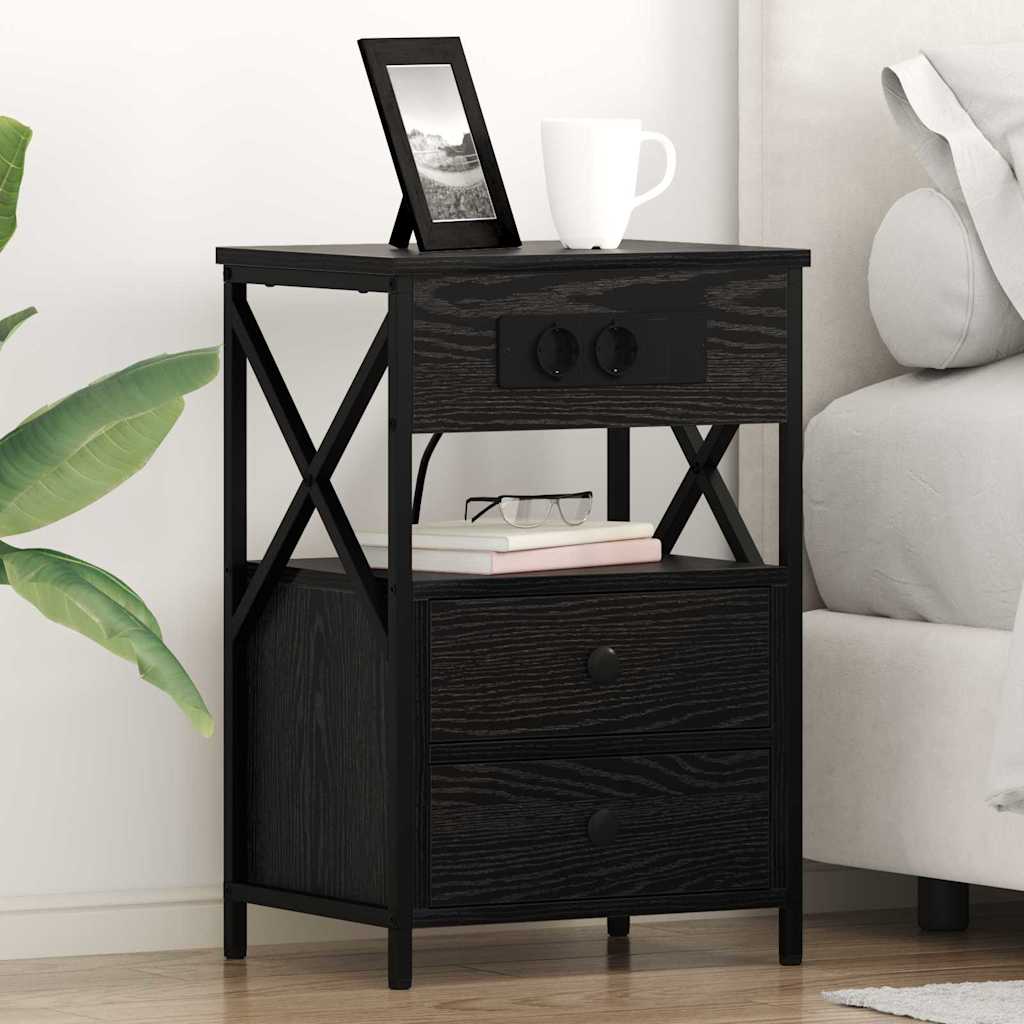 Armario de Noche con cajón 2 pcs Gris Sonoma 40 x 31 x 60 cm