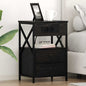 Armario de Noche con cajón 2 pcs Gris Sonoma 40 x 31 x 60 cm