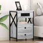 Armario de Noche con cajón 2 pcs Gris Sonoma 40 x 31 x 60 cm
