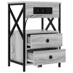 Armario de Noche con cajón 2 pcs Gris Sonoma 40 x 31 x 60 cm