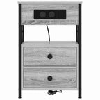 Armario de Noche con cajón 2 pcs Gris Sonoma 40 x 31 x 60 cm