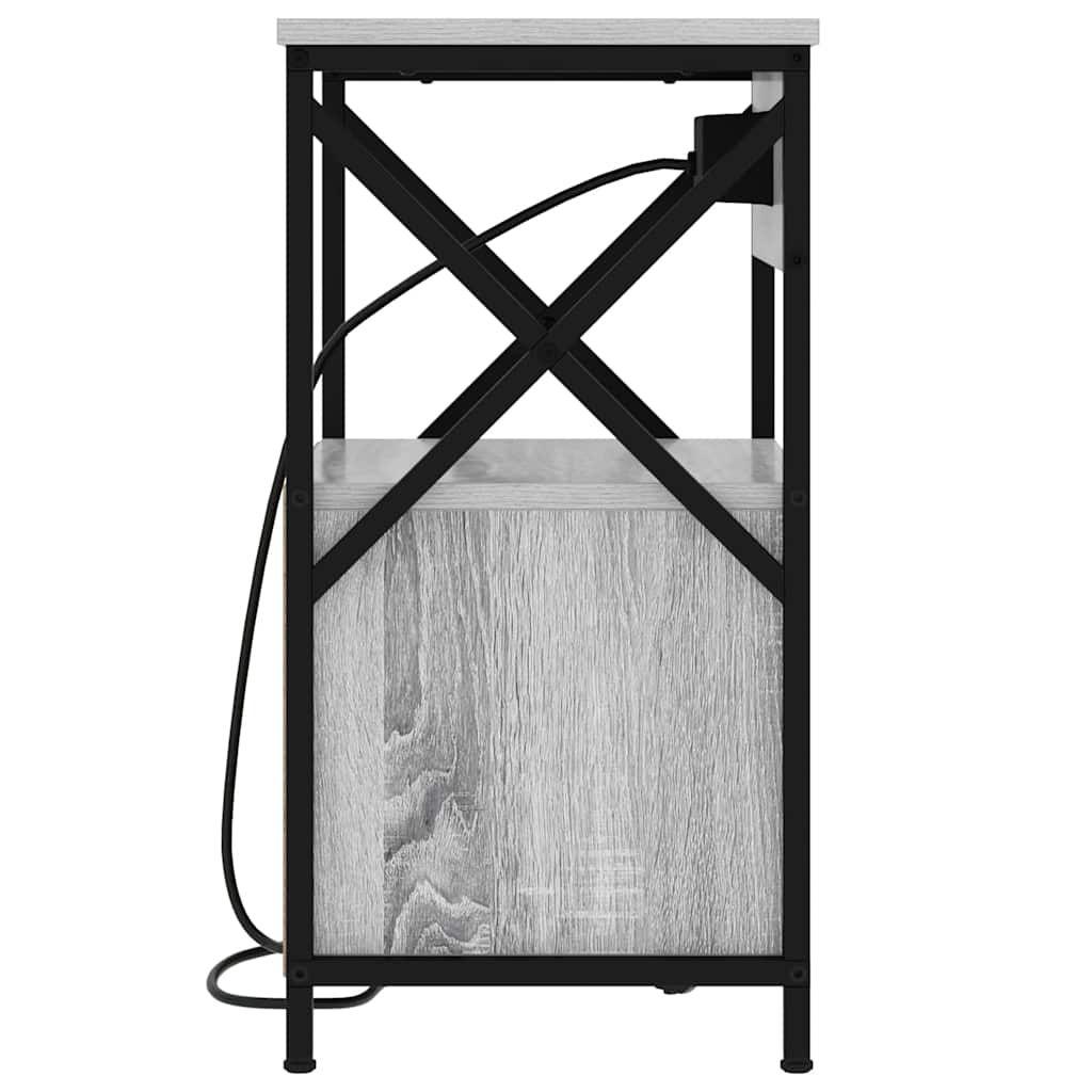 Armario de Noche con cajón 2 pcs Gris Sonoma 40 x 31 x 60 cm
