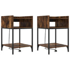 Armario de Noche 2 pcs Roble ahumado 40 x 40 x 61 cm