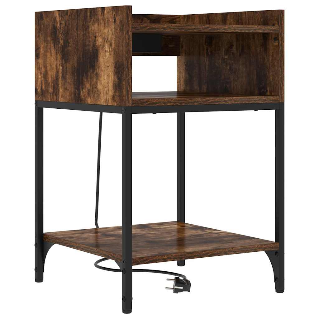 Armario de Noche 2 pcs Roble ahumado 40 x 40 x 61 cm