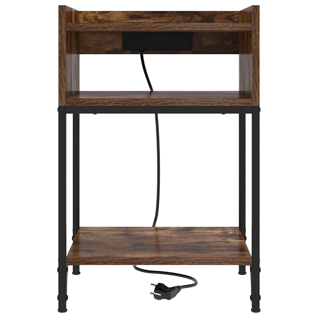 Armario de Noche 2 pcs Roble ahumado 40 x 40 x 61 cm