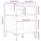 Armario de Noche 2 pcs Roble ahumado 40 x 40 x 61 cm