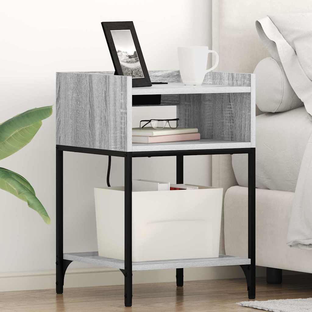 Armario de Noche 2 pcs Roble ahumado 40 x 40 x 61 cm
