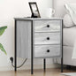 Armario de Noche con cajón 2 pcs Gris Sonoma 42 x 41 x 61 cm