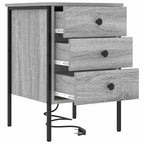 Armario de Noche con cajón 2 pcs Gris Sonoma 42 x 41 x 61 cm