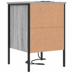 Armario de Noche con cajón 2 pcs Gris Sonoma 42 x 41 x 61 cm