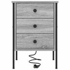 Armario de Noche con cajón 2 pcs Gris Sonoma 42 x 41 x 61 cm