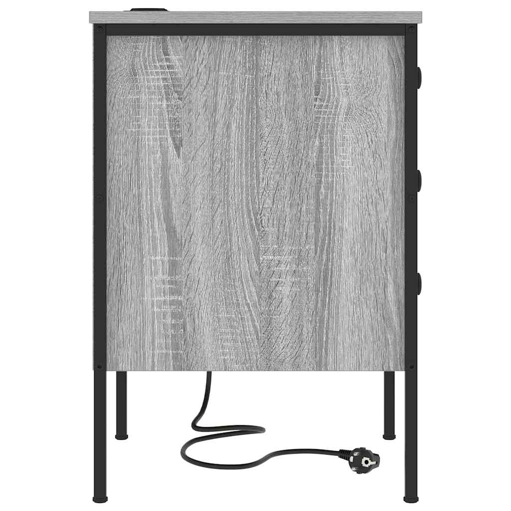 Armario de Noche con cajón 2 pcs Gris Sonoma 42 x 41 x 61 cm