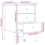 Armario de Noche con cajón 2 pcs Gris Sonoma 42 x 41 x 61 cm