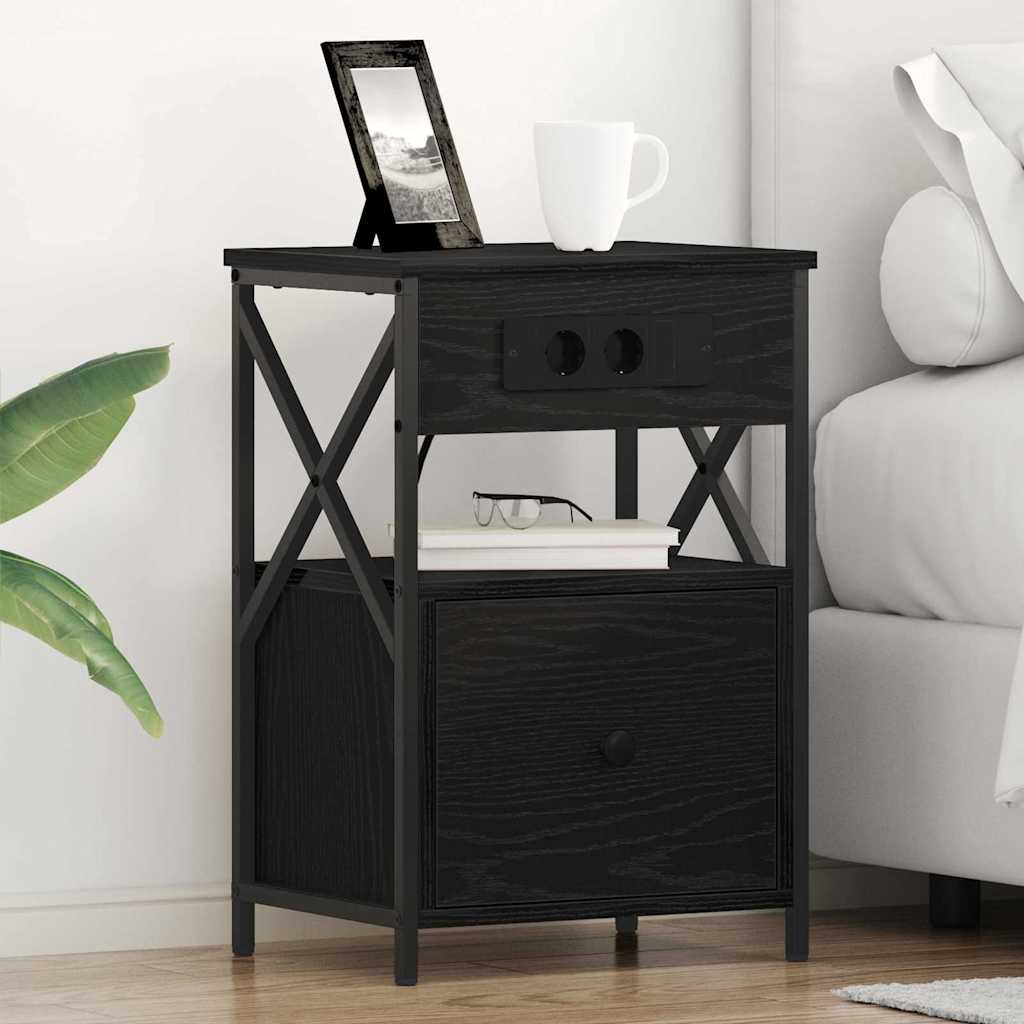Armario de Noche con cajón 2 pcs Gris Sonoma 40 x 31 x 60 cm