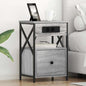 Armario de Noche con cajón 2 pcs Gris Sonoma 40 x 31 x 60 cm
