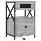 Armario de Noche con cajón 2 pcs Gris Sonoma 40 x 31 x 60 cm