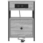 Armario de Noche con cajón 2 pcs Gris Sonoma 40 x 31 x 60 cm