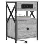 Armario de Noche con cajón 2 pcs Gris Sonoma 40 x 31 x 60 cm