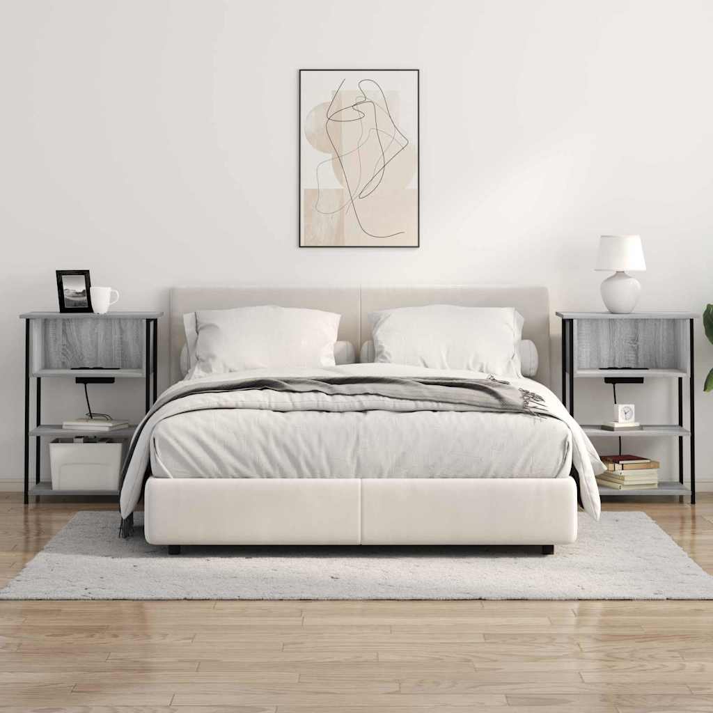 Armario de Noche Gris Sonoma 55 x 31 x 76 cm