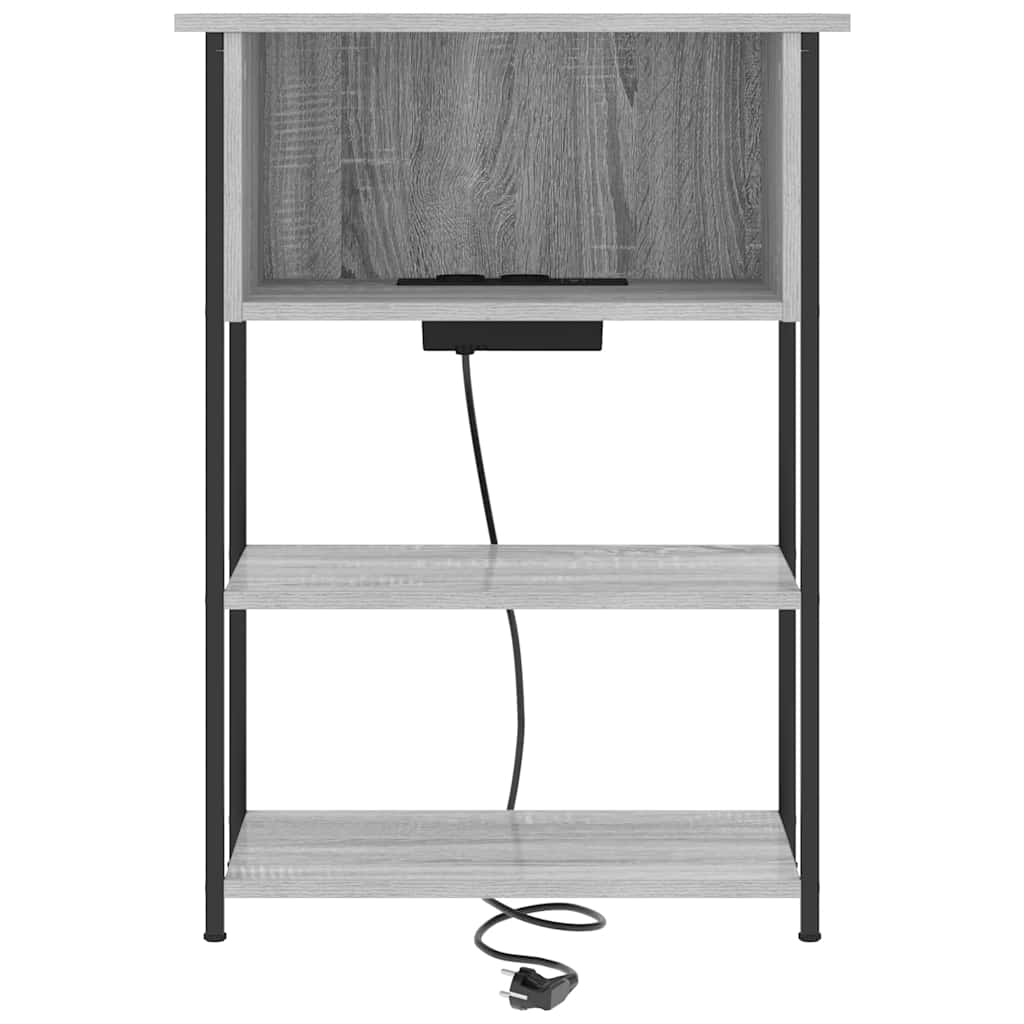 Armario de Noche Gris Sonoma 55 x 31 x 76 cm