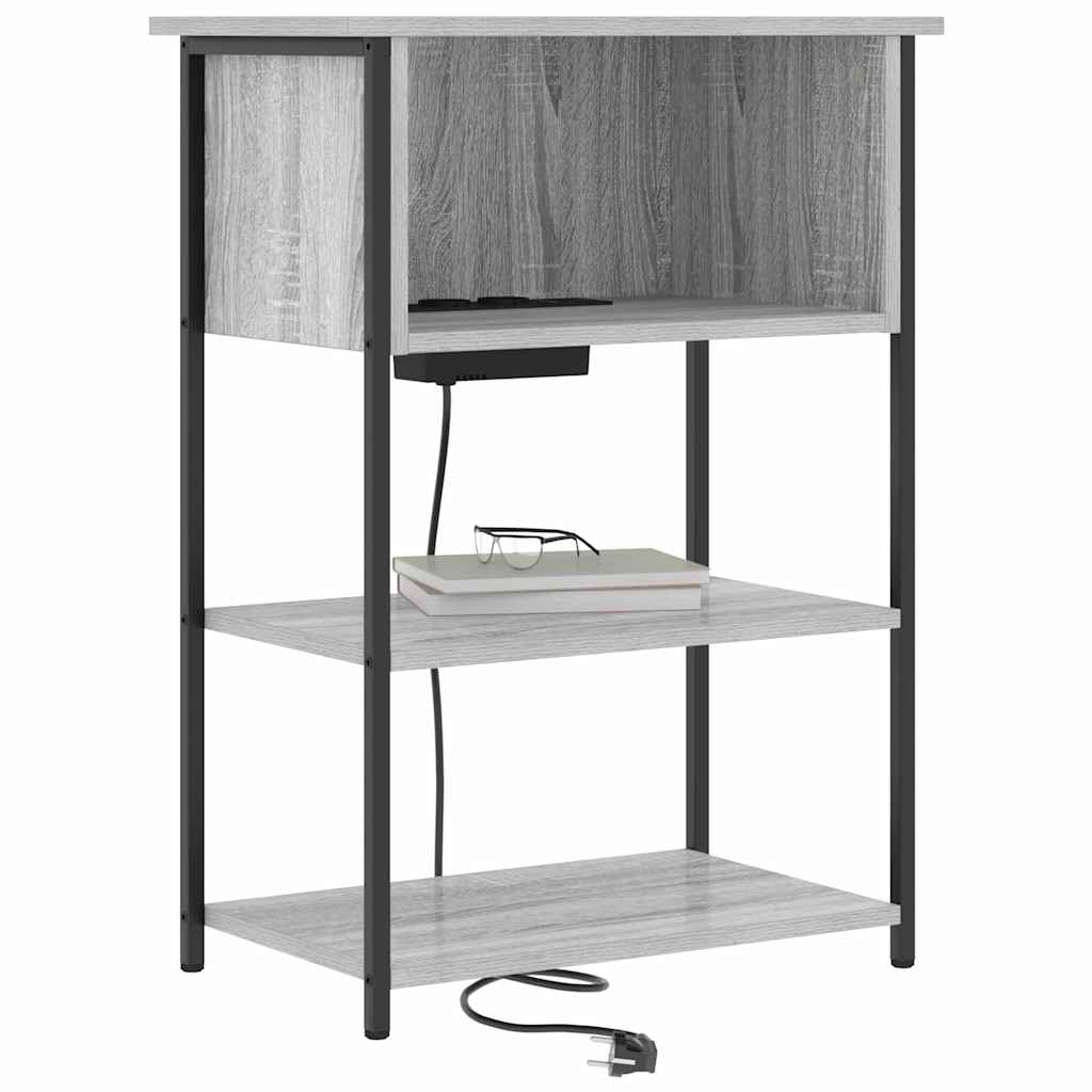 Armario de Noche Gris Sonoma 55 x 31 x 76 cm